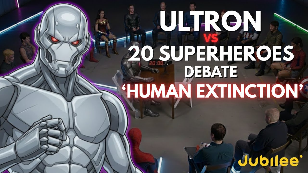 ULTRON vs 20 Superheroes Debate 'HUMAN EXTINCTION' - Jubilee Parody