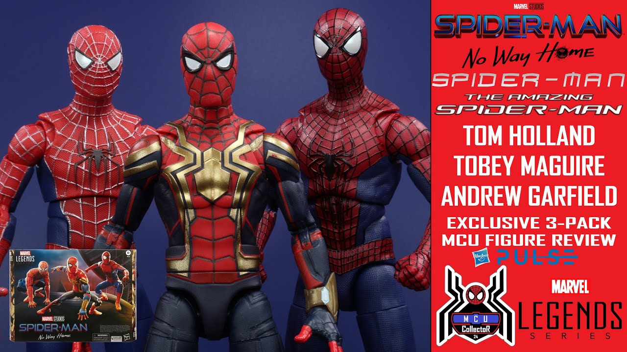 Marvel Legends SPIDERMAN NO WAY HOME 3-Pack Tobey Andrew Tom Pulse Exclusive MCU Movie Figure Review