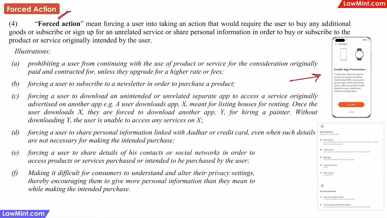 CCPA Dark Pattern Prevention & Regulation Guidelines Forced action