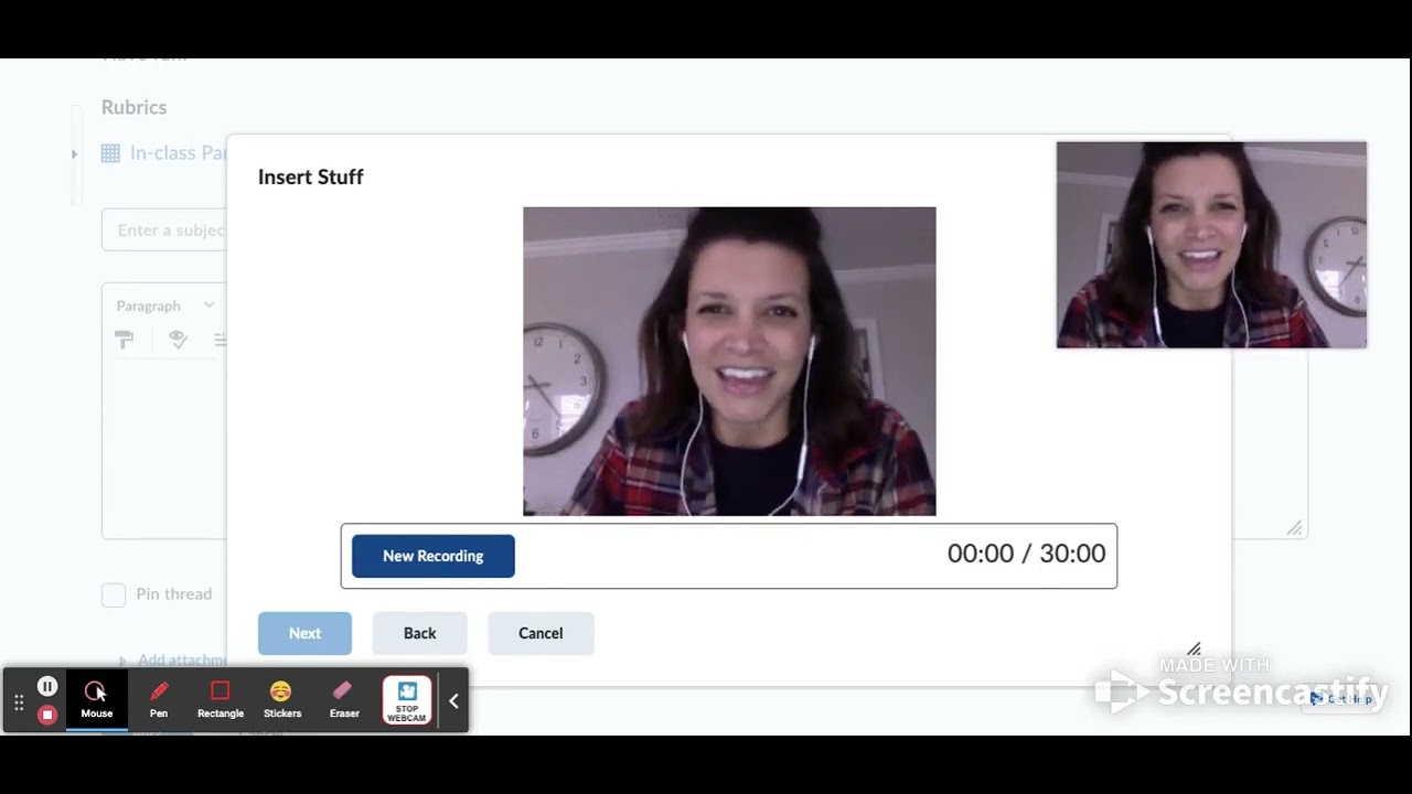 How to record a video for the discussion board