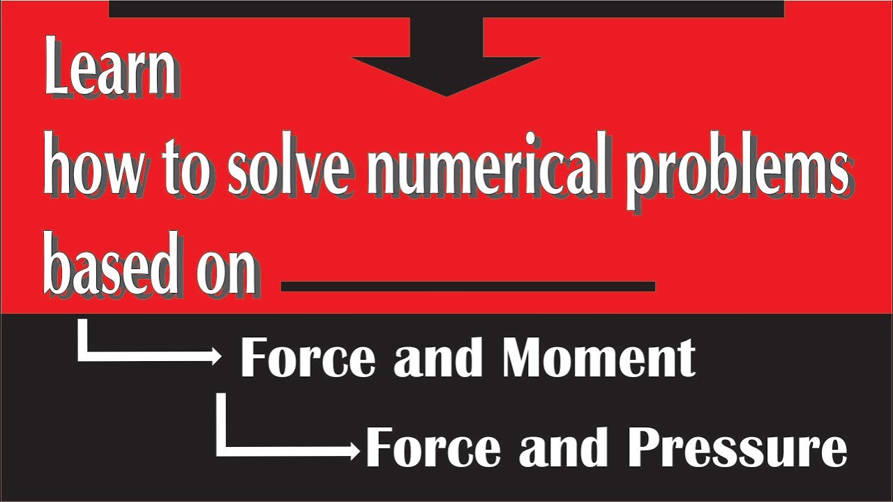 How to solve numerical problems based on Force, Moment and Pressure | ICSE Class 8