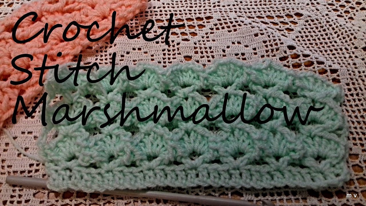 Crochet:MARSHMALLOW STITCH /3D Effect Stitch.How to crochet the marshmallow stitch/SUBTITLES
