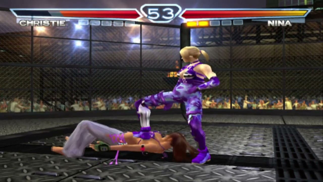 Tekken 4 Nina williams stomp Christie 5 rounds Stage Arena