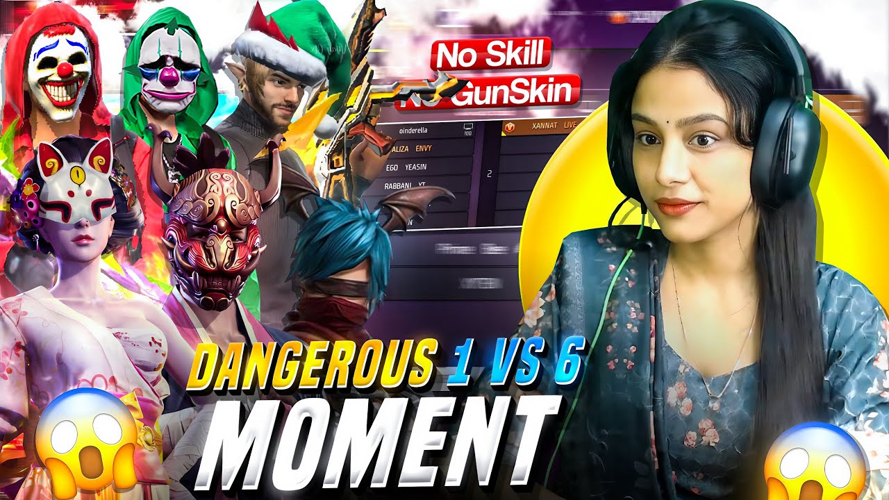 FREE FIRE 1 vs 6 ☠ The Impossible Challenge ❗ Without Character Skills and Gun Skin 🤯