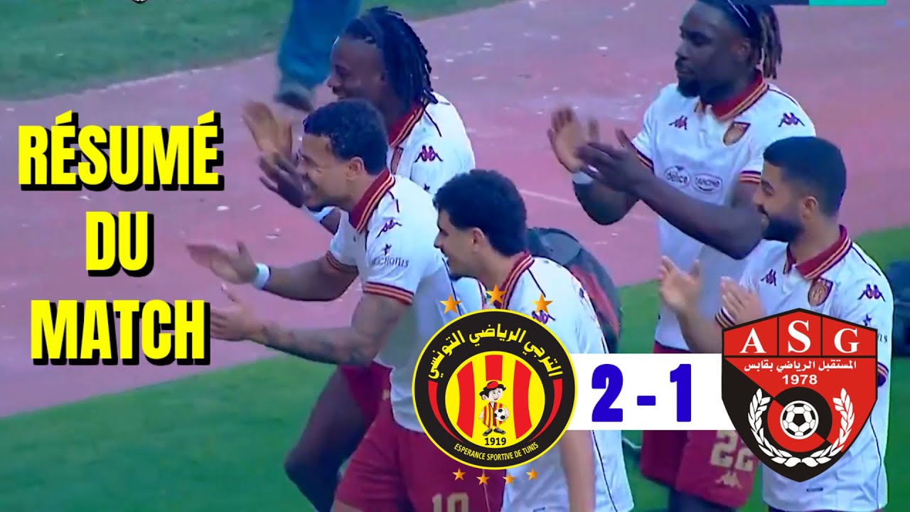 Esp&eacute;rance Sportive de Tunis vs AS Gab&egrave;s 2-1 R&eacute;sum&eacute; et Buts du match Aujourd'hui 2025 - EST vs ASG