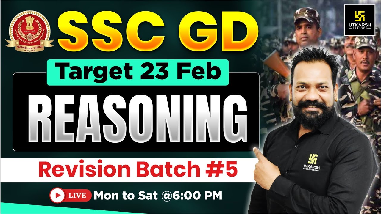 SSC GD Revision Class 2026 | SSC GD Reasoning #5 | Reasoning Practice Set | Harsh Sir