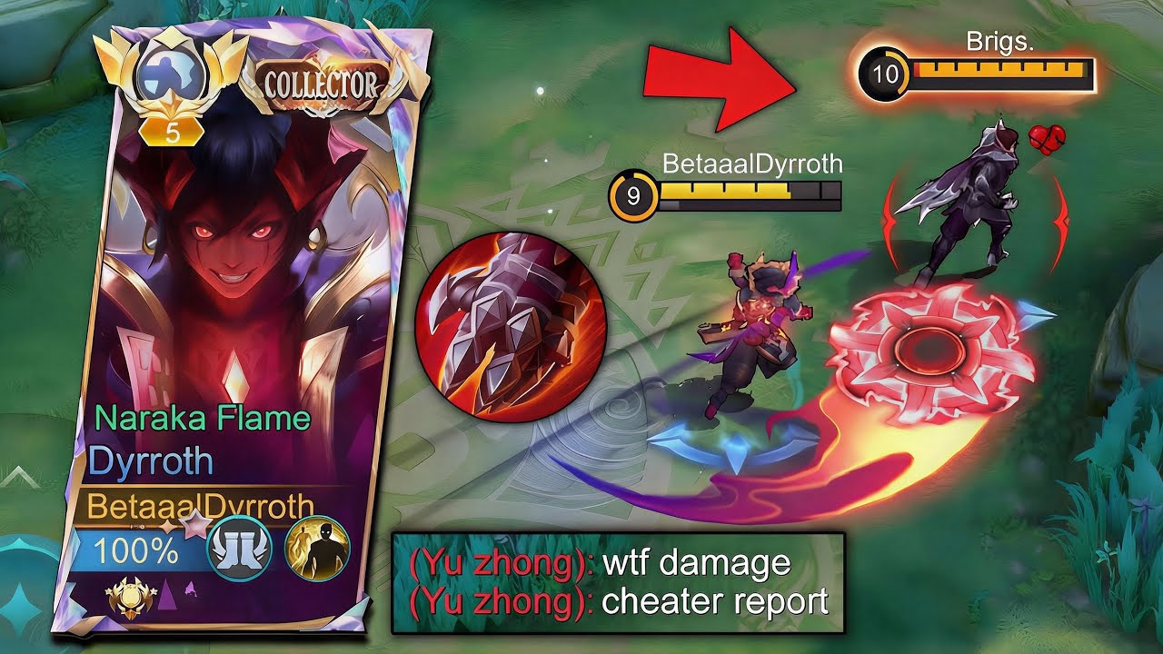dyrroth best build 2025 gameplay pro player | 