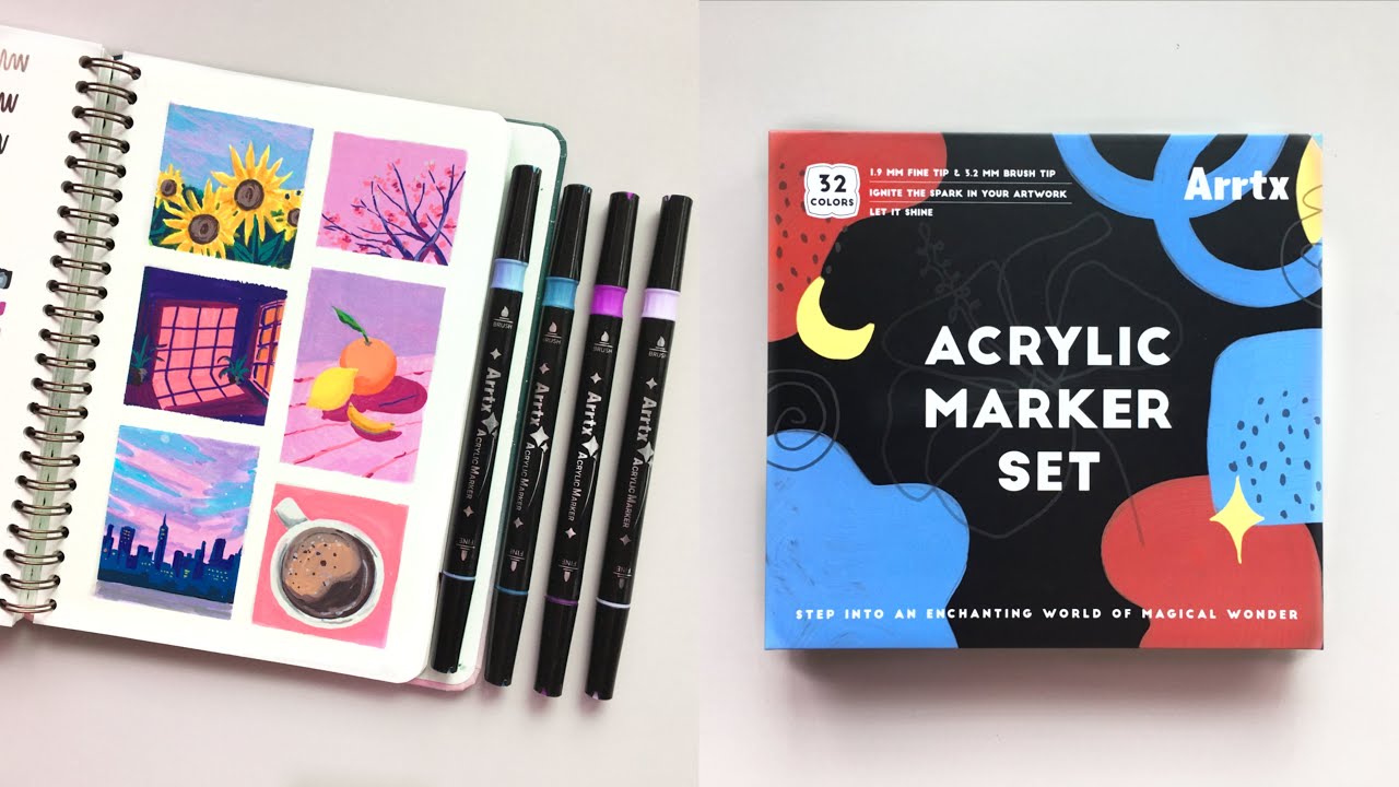 painting with acrylic markers! 🍊🎨 arrtx acrylic markers review 🖊