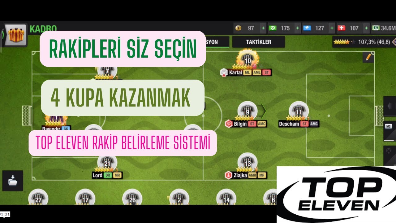 TOP ELEVEN | Kadro Kalitesi Düşürme , Her Sezon 4 Kupa Kazanma Taktiği , Rakip Belirleme Kuralları