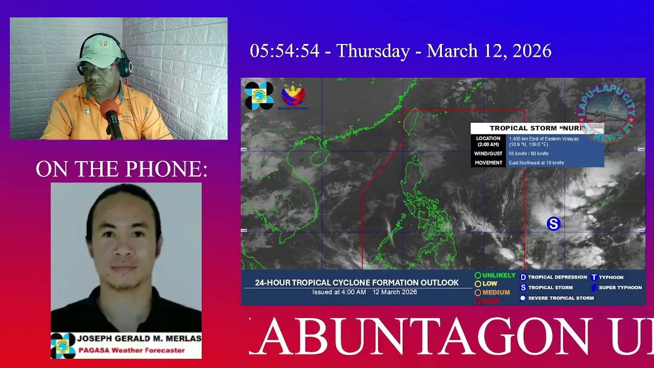 WEATHER UPDATE TINGOG NI JOSEPH MERLAS Weather Specialist ,PAGASA Visayas MARSO 12,2026 HUWEBES
