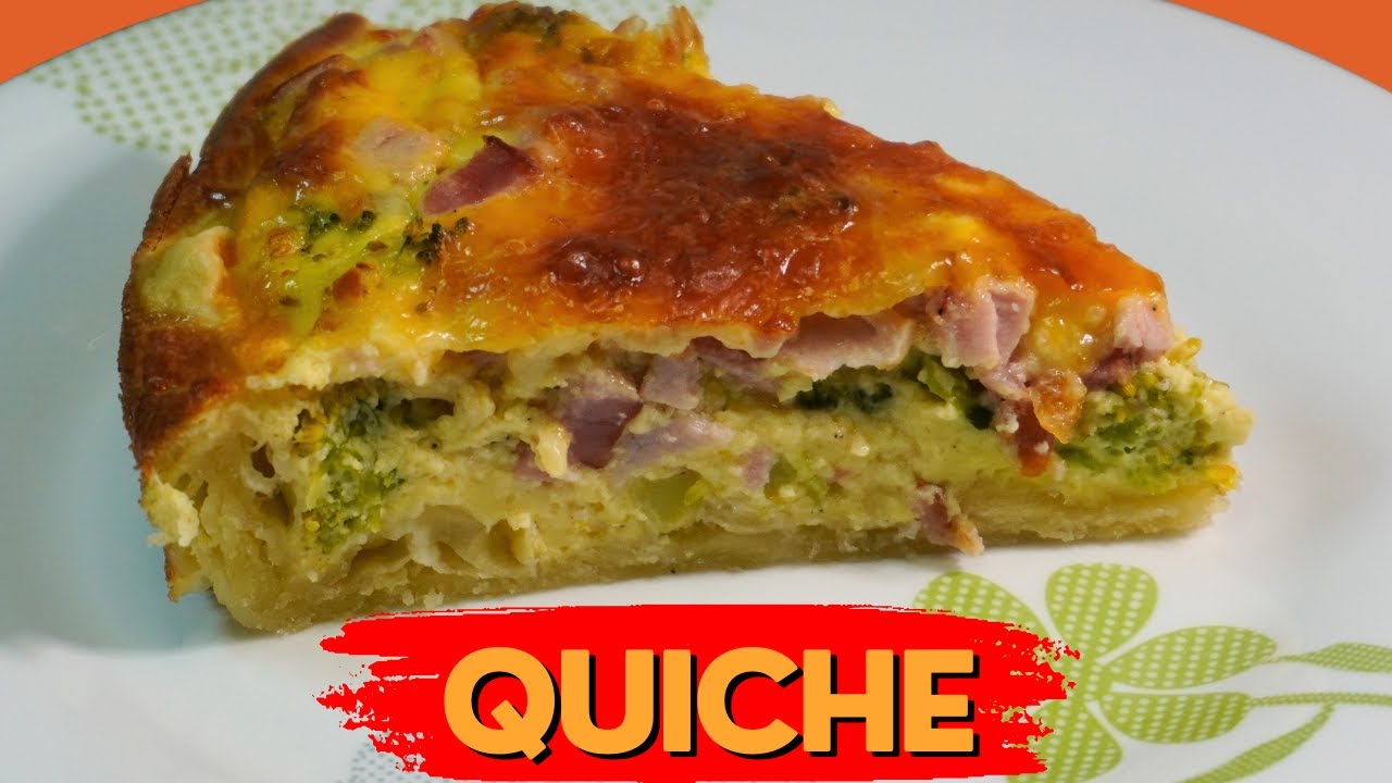 Easy Quiche Recipe With Homemade Crust, Ham, Broccoli, & Cheese