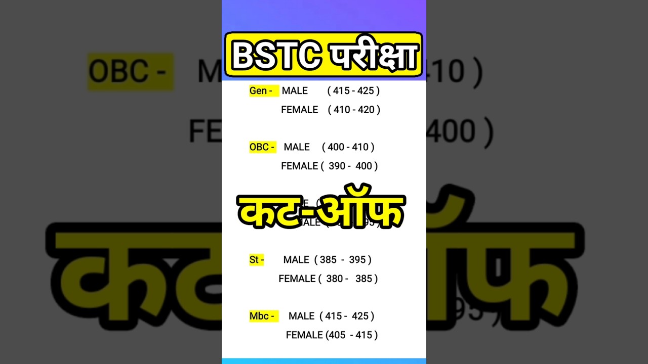 BSTC Cut Off 2025 | BSTC 2025 Expected Cut Off | Kitne Number Chahiye | predeled cut off #bstc