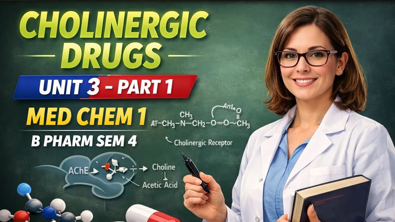 Cholinergic Drugs Unit 3 Part 1 Classification and General Effects | Med Chem 1 B Pharm Sem 4 ✅