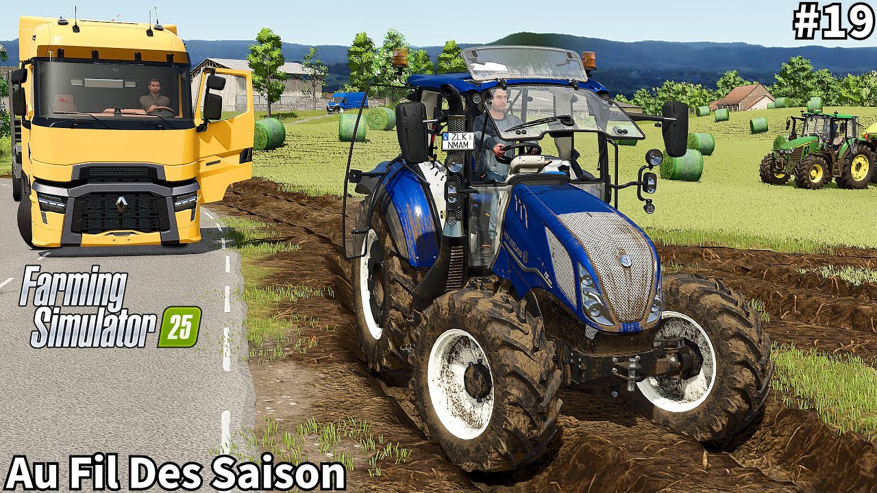 Сельское хозяйство с New Holland T5 Blue Power, прессование тюков травы│Au Fil Des Saison│FS 25│T...