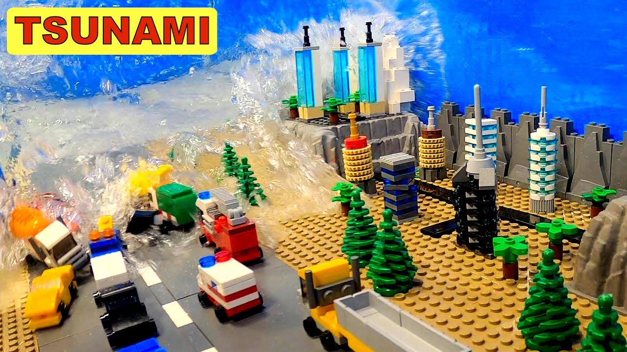 LEGO METEOR hits DAM causing TSUNAMI in BRICKLAND - DISASTER MOVIE 4K 60Fps - ep 83