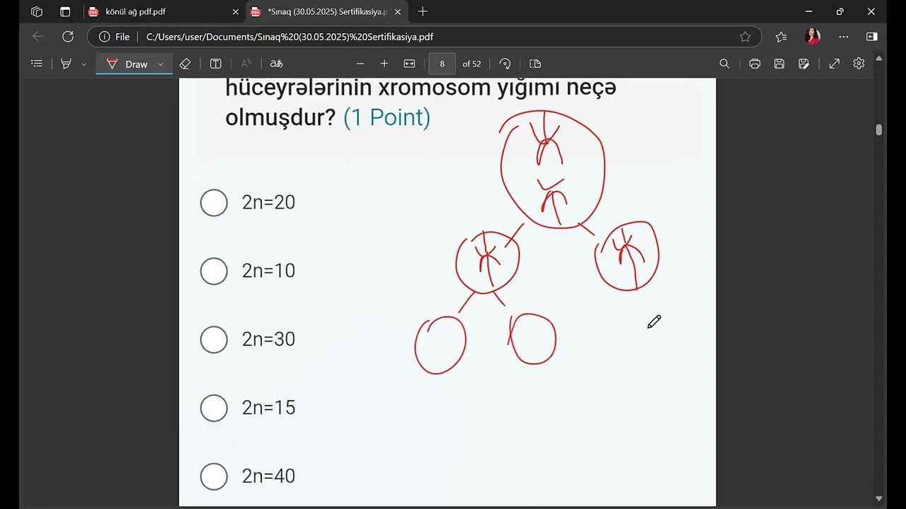 ARTİ sertifikasiya sınaq imtahanı biologiya 2025