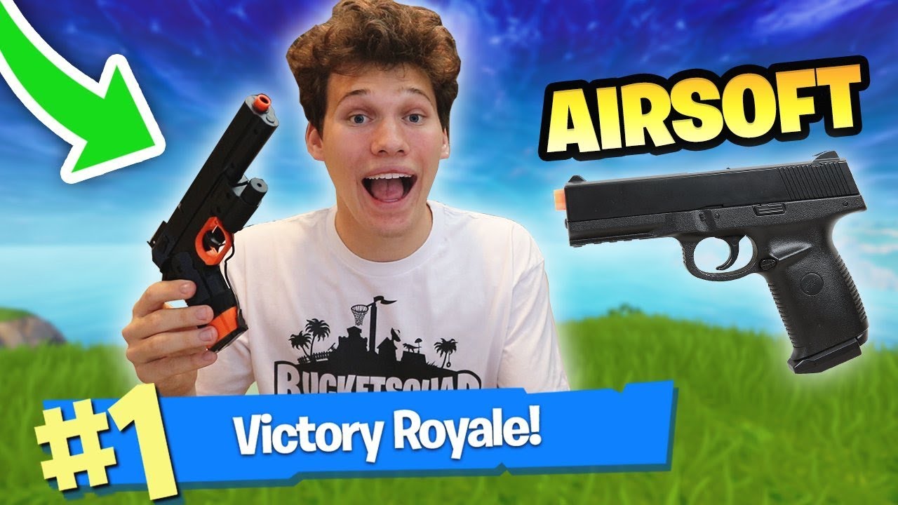 1 DEATH = 1 SHOT WITH AIRSOFT GUN in FORTNITE BATTLE ROYALE