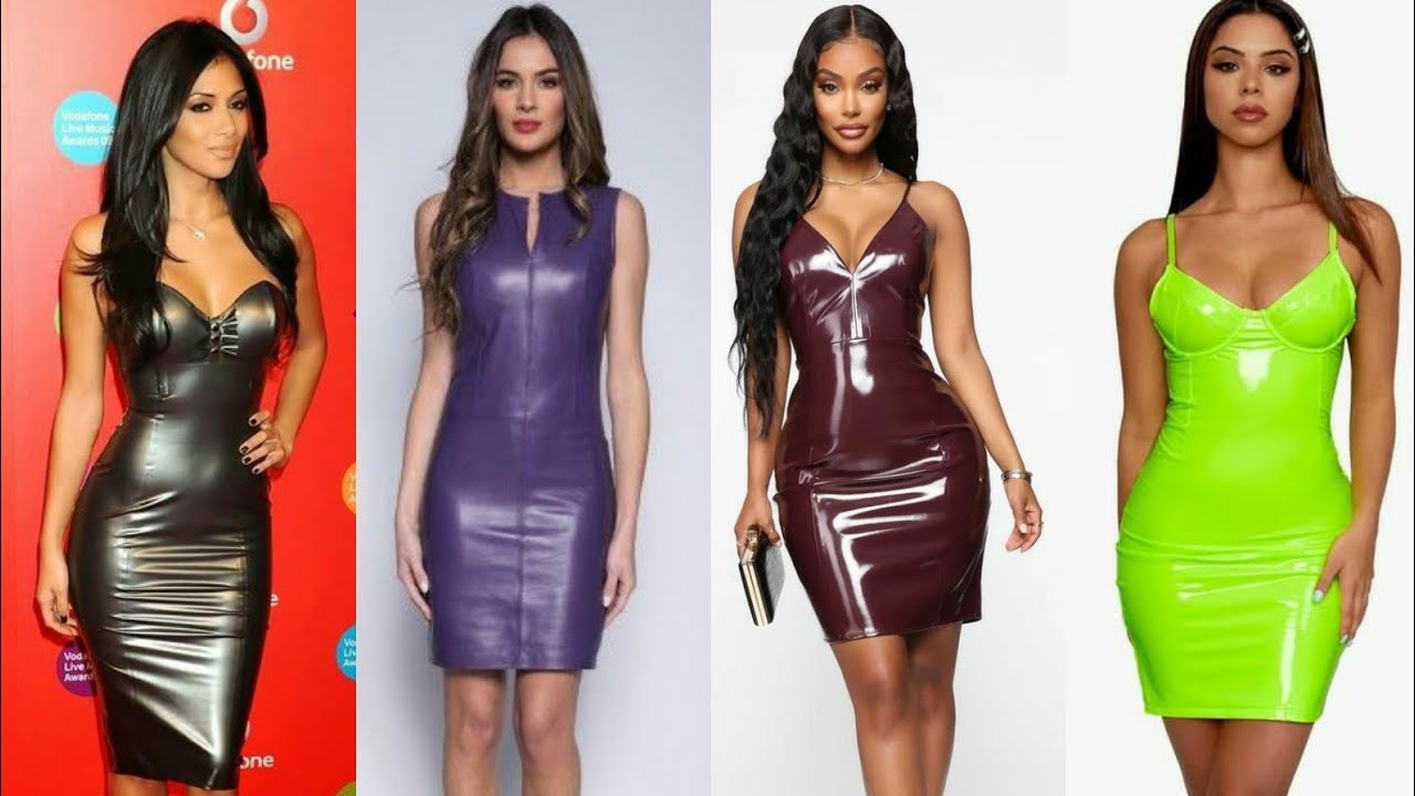 special celebrities style latex leather PVC dresses for party wear