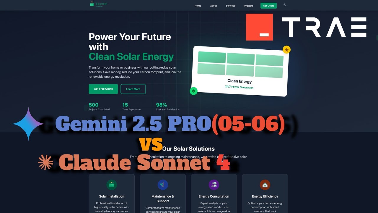 Google Gemini 2.5 pro (05-06) vs Claude Sonnet 4 (Astro Website)