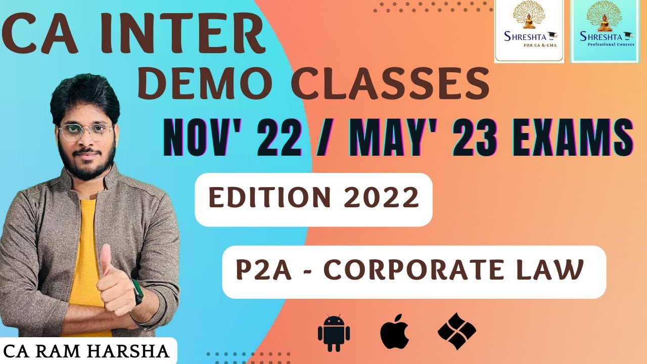NOV 2022 - DEMO - P2 A COMPANY LAW - EDITION 2022 - CA INTER - READ DESCRIPTION