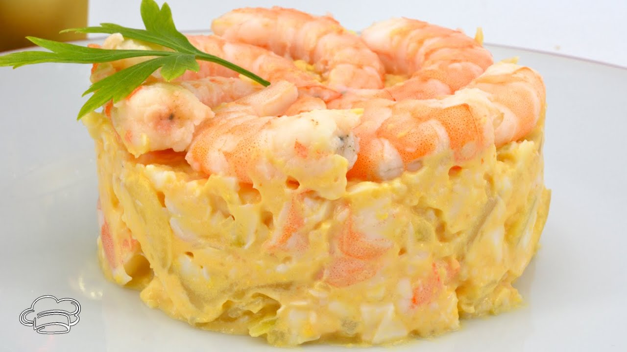 Ensaladilla de GAMBAS - Receta de ENSALADILLA muy fácil y con pocos ingredientes