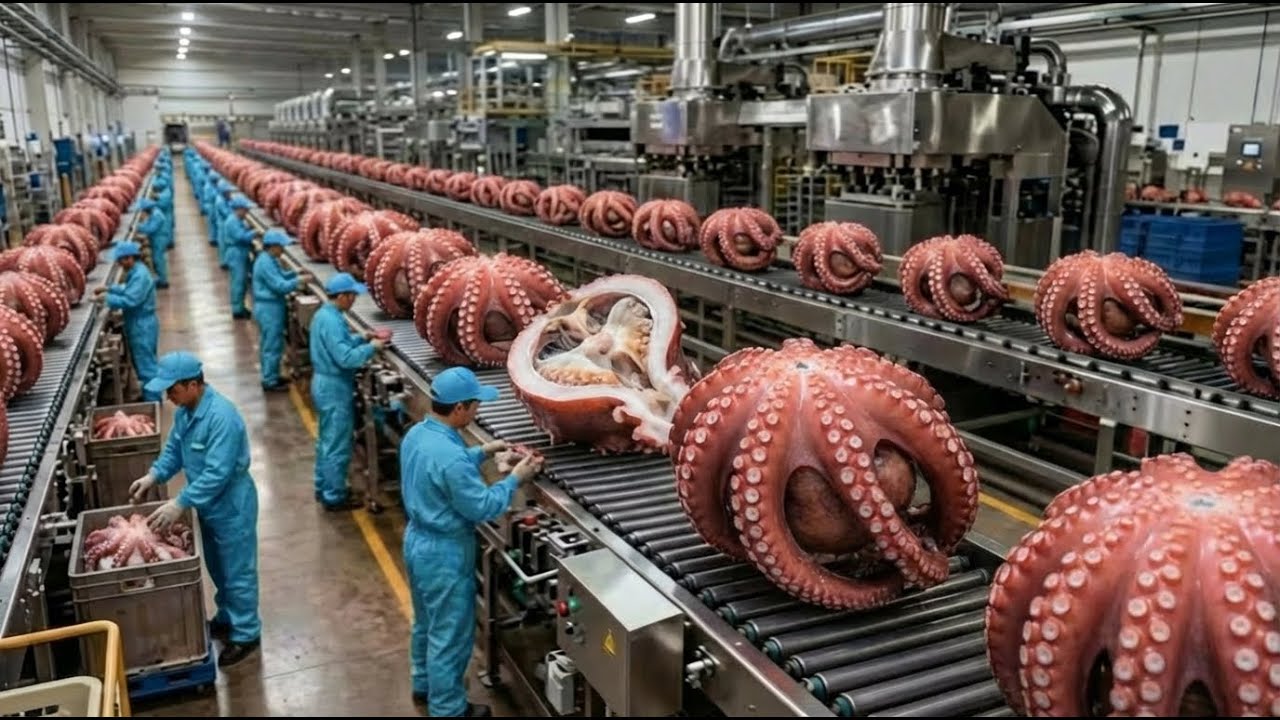 Inside an Octopus Processing Factory | seafood Manufacturing | Factory Frenzy