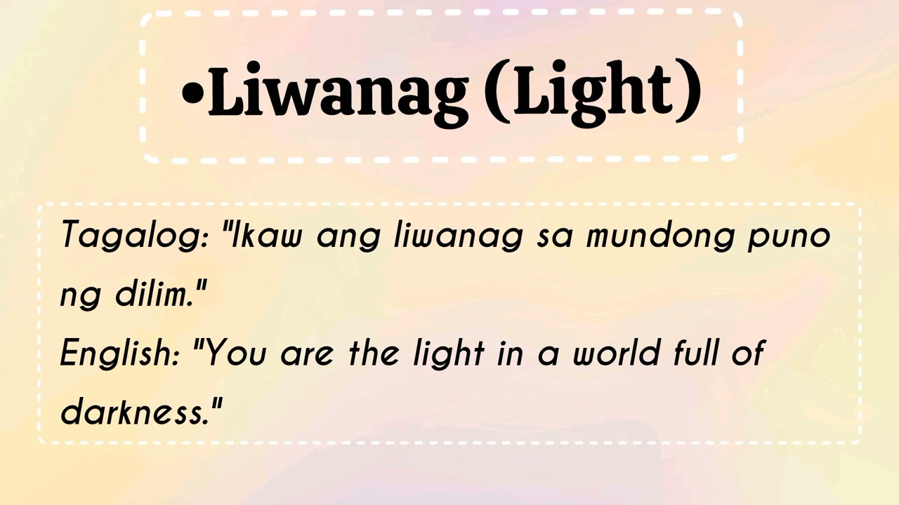 USEFUL AND INSPIRING WORDS AND PHRASES IN ENGLISH AND TAGALOG 