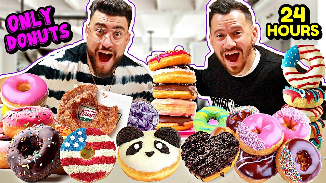 I ONLY ATE DONUTS FOR 24 HOURS! (IMPOSSIBLE FOOD CHALLENGE, NEVER AGAIN)