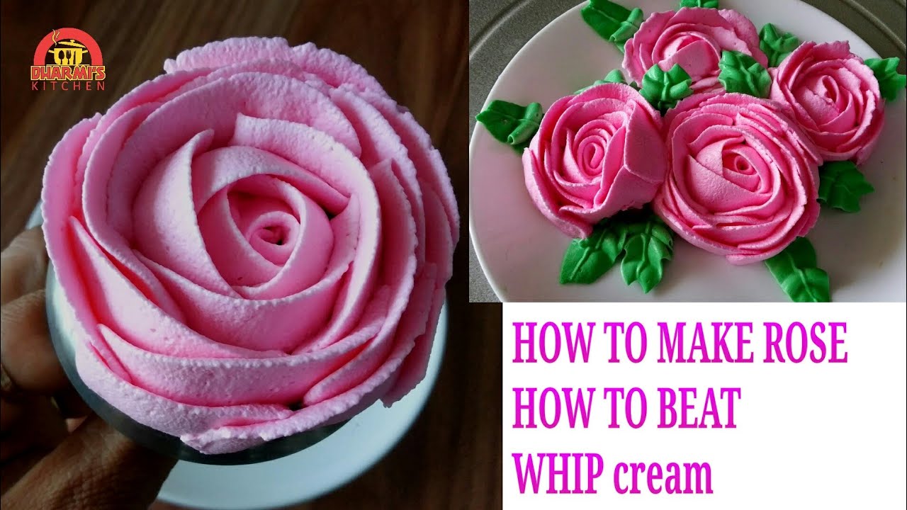 HOW TO BEAT WHIP CREAM | HOW TO MAKE FLOWERS WITH CREAM | व्हिप क्रीम से फ्लावर बनाइए टिप्स के साथ