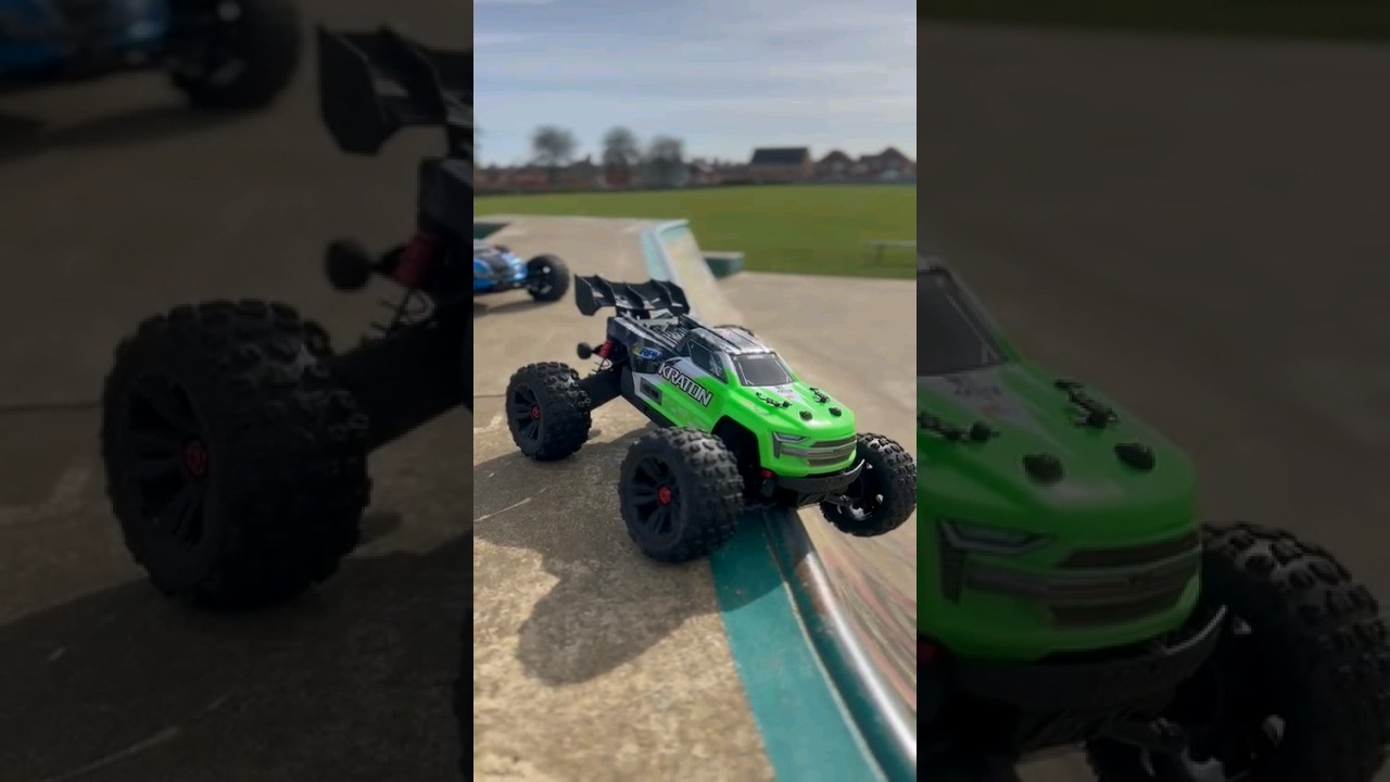 Arrma kraton 4s & 6s Skate Park ramp drop in 