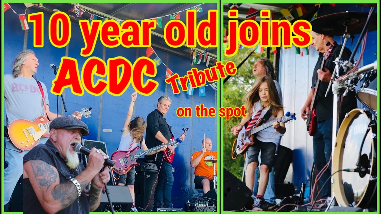 10 year old guitarist joins ACDC Tribute Band (The Swillers) after they saw his awesome solo set WOW
