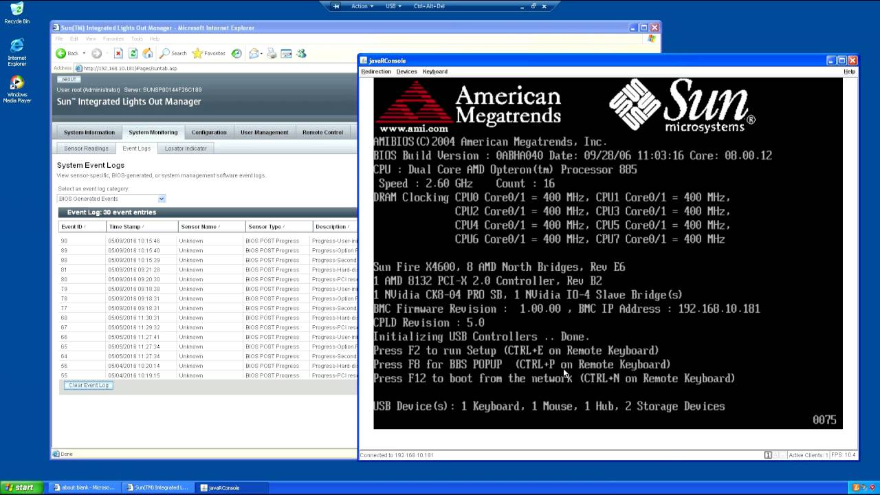 Sun Fire X4600 Server ILOM & BIOS