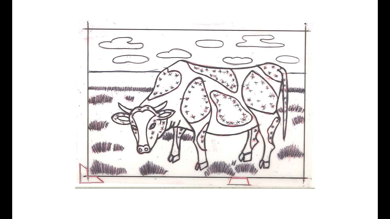 初心者向け プロ直伝「木版画の年賀状（牛）」① 写す