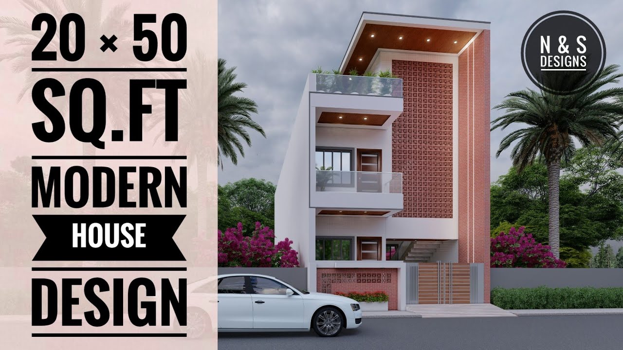 20'x50' SQ FT(110 गज) Modern house plan || modern elevation || FULL HD walkthrough || N&S designs