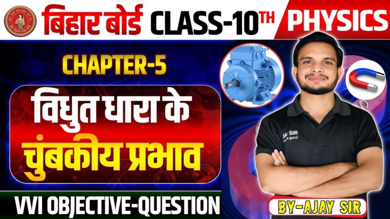 “Class 10 Physics | Chapter 5 विद्युत धारा के चुंबकीय प्रभाव |VVI Objective Questions | Bihar