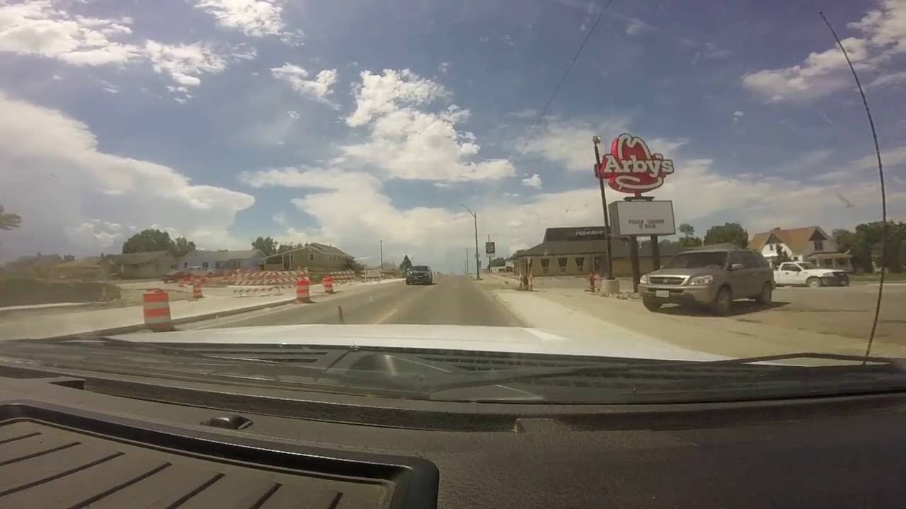 Chadron Nebraska Drive thru town 2016 (with road construction) using a go pro hero