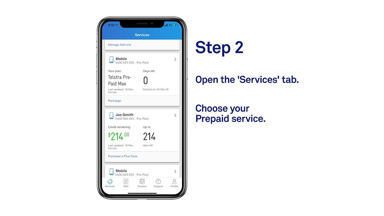 Recharge your Telstra Prepaid Service on the 24x7 app