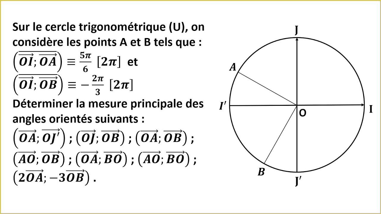 Déterminer la mesure principale d'un angle orienté - Tronc commun scientifique et technologique