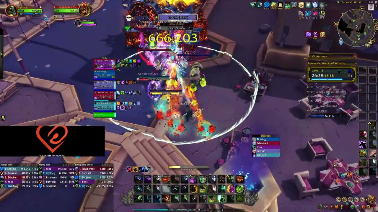 Mythic+ | Farseer Resto Shaman | Tazavesh: Streets of Wonder +15 | TWW Season 3
