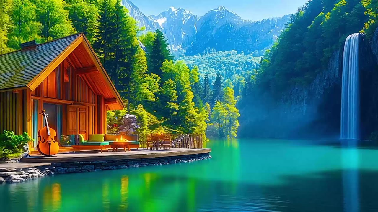 Cozy Jazz Terrace Vibes: Relax by the Mountains & Lagoon 🎷⛰️