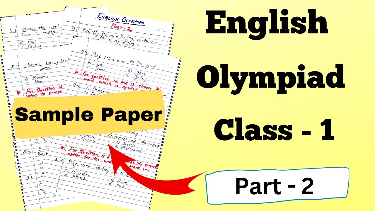 English Olympiad for Class 1| Olympiad Exam for Class 1| Class 1 English Olympiad Question Paper
