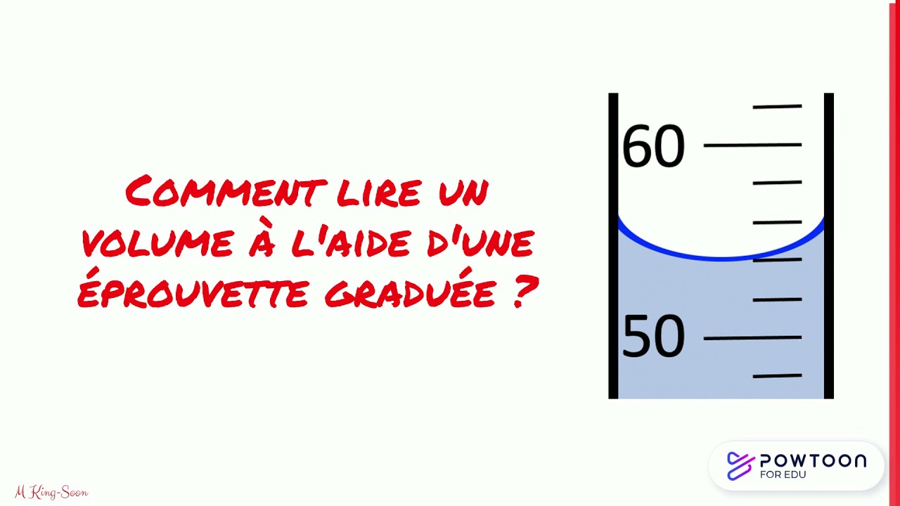 Comment lire un volume à l'aide d'une éprouvette graduée ?