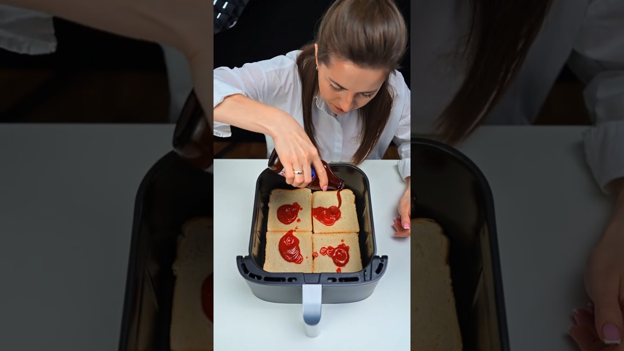 Airfryer Pizza Sandwich (Toast Bread) &ndash; Ready in 10 Minutes! 🍕🔥 #foodshorts