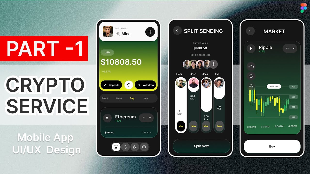 PART-1  Crypto Mobile App design | How to design Crypto App in figma #figmatutorial