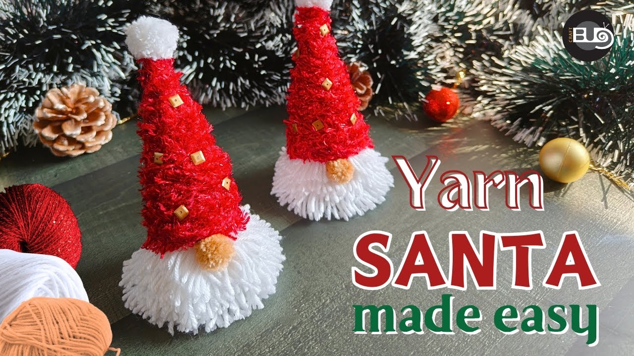 🎅Cute & Easy Santa Claus with Woolen/Yarn | DIY Christmas Decoration🎄Ideas Ornament | Woolen Craft |