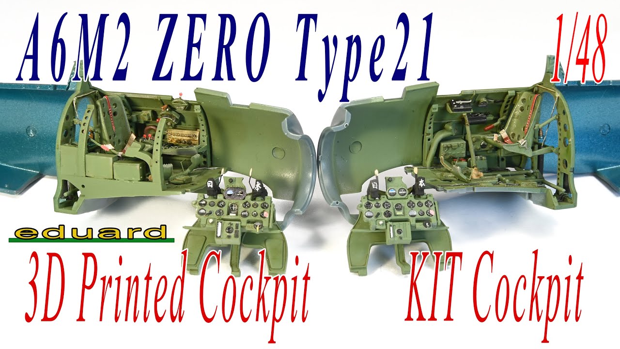 Кабина пилота A6M2 Zero, распечатанная на 3D-принтере в масштабе 1/48, Эдуард