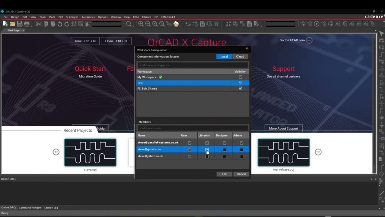 OrCAD Manage libraries and virtual teams