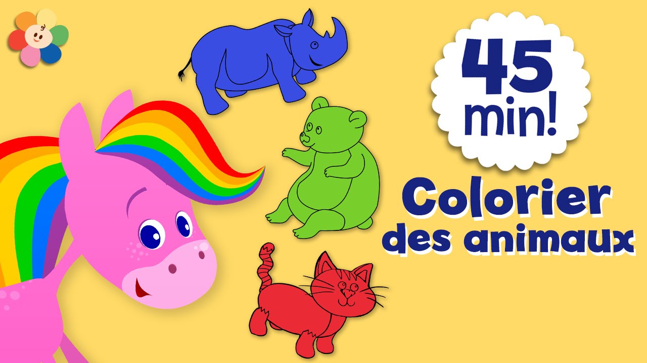 Coloriage pour enfants | Colorier des animaux | Le cheval arc-en-ciel | BabyFirst