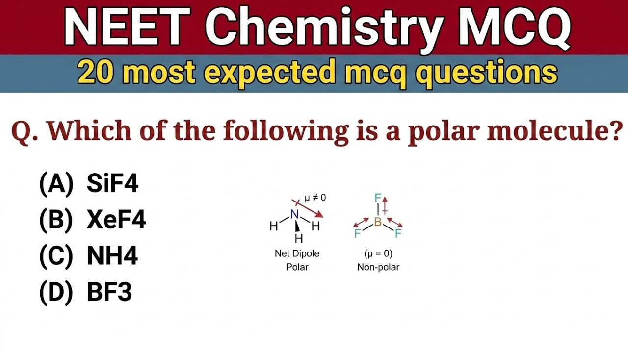 Chemistry MCQ for NEET 2025 || Most Expected Questions || Full Syllabus Revision