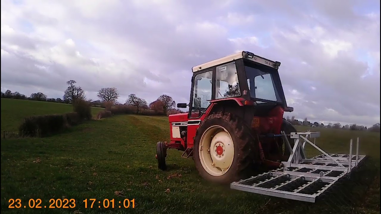 Trying out the new springtime  harrows on the International 484